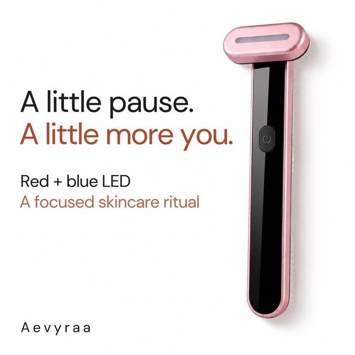 Aevyraa red and blue LED skincare ritual