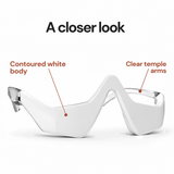Eye Reset contoured white body and clear arms