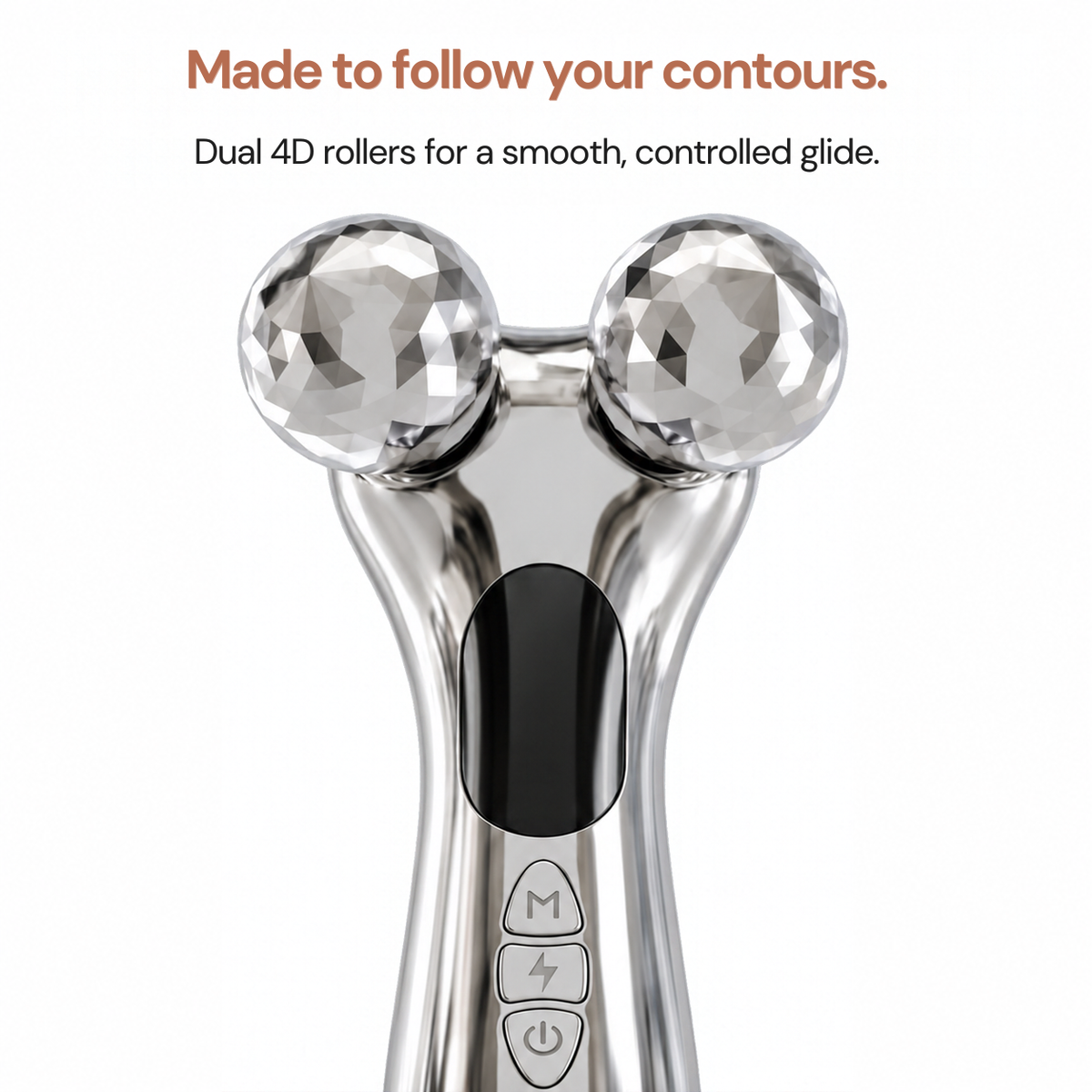 Face Reset dual faceted rollers for controlled glide